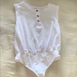 Free people muscle tee cut bodysuit